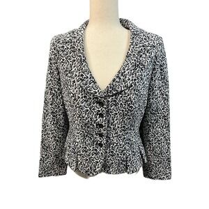 Vintage B. Moss Clothing Company Blazer in Black & White Floral, size 6
